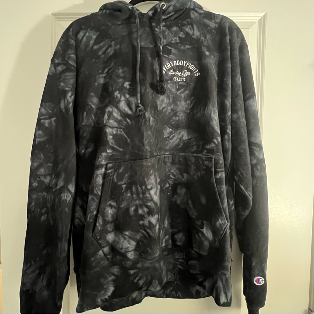 Champion Black Tie-Dye Hoodie - Everybody Fights